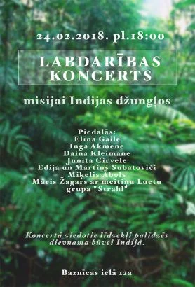 Labdarības koncerts misijai Indijas džungļos
