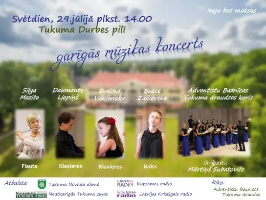 Garīgās mūzikas koncerts Durbes pilī