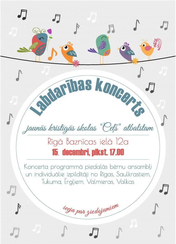 Labdarības koncerts kristīgās sākumskolas "Ceļš" atbalstam