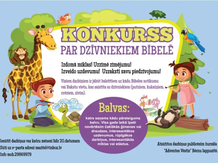 Konkurss par dzīvniekiem Bībelē