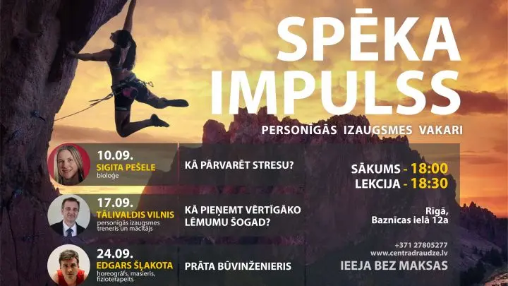 Personīgās izaugsmes semināri "Spēka impulss"