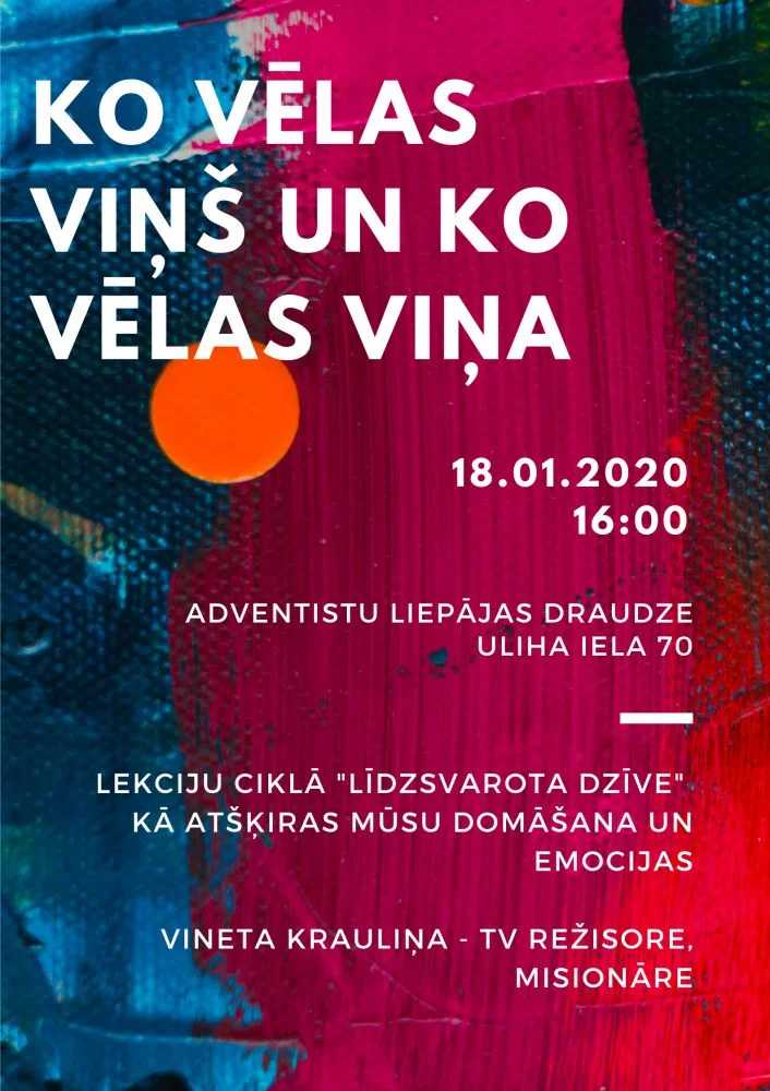 Lekciju ciklā "Līdzsvarota Dzīve" lekcija