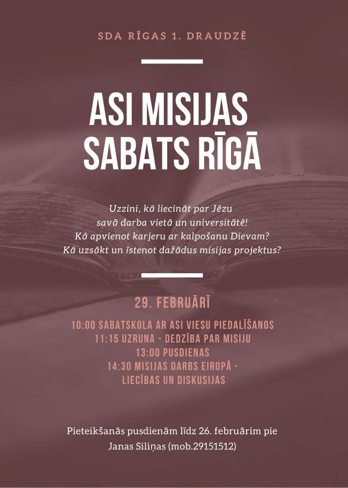 29. februāris - ASI misijas sabats Rīgā