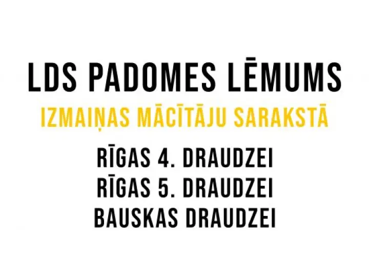 LDS padomes lēmums - Izmaiņas mācītāju sarakstā