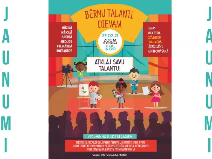 JAUNUMI - "Bērnu talanti Dievam" pavisam drīz