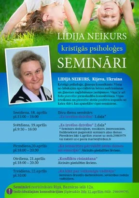 Kristīgās psiholoģes Lidijas Neikurs semināri