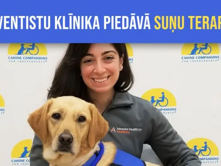 Adventistu klīnika ASV piedāvā suņu terapiju