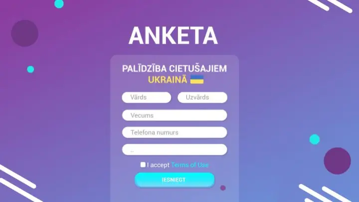 Izveidota ANKETA, lai sniegtu palīdzību cietušajiem Ukrainā
