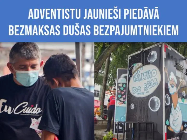 Adventistu jaunieši Brazīlijā piedāvā bezpajumtniekiem dušas
