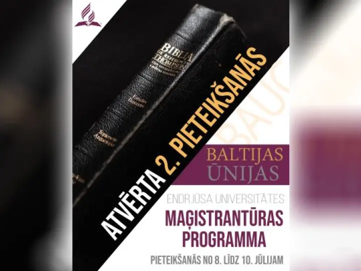 Atvērta 2. pieteikšanās maģistra studijām teoloģijā