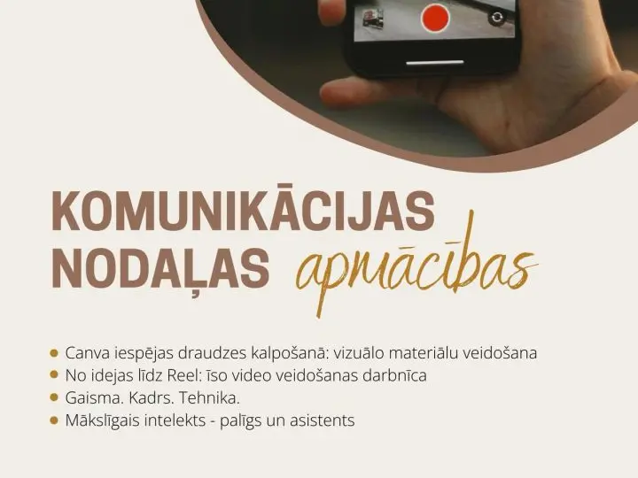 Komunikācijas nodaļa aicina uz apmācībām!