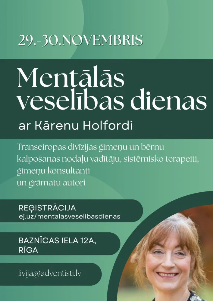 Mentālās veselības dienas ar Kārenu Holfordi – 29.–30. novembrī Rīgā!