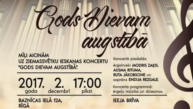 Ziemassvētku ieskaņas koncerts "Gods Dievam augstībā"